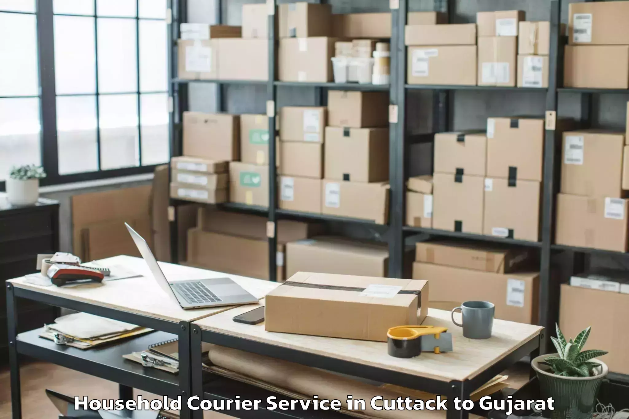 Easy Cuttack to Lavad Household Courier Booking